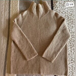 NAADAM Beige Ribbed Knit Cashmere Blend Sweater